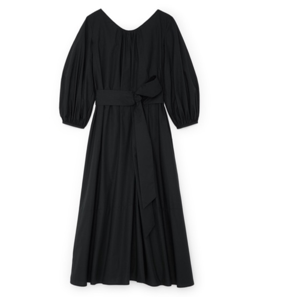 G LABEL GOOP X TABITHA SIMMONS black cotton dress with tie and pockets. - Picture 4 of 9